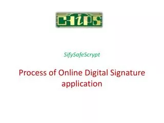 Process of Online Digital Signature application