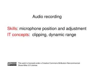 Audio recording