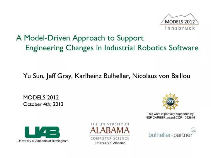 a model driven approach to support engineering changes in industrial robotics software