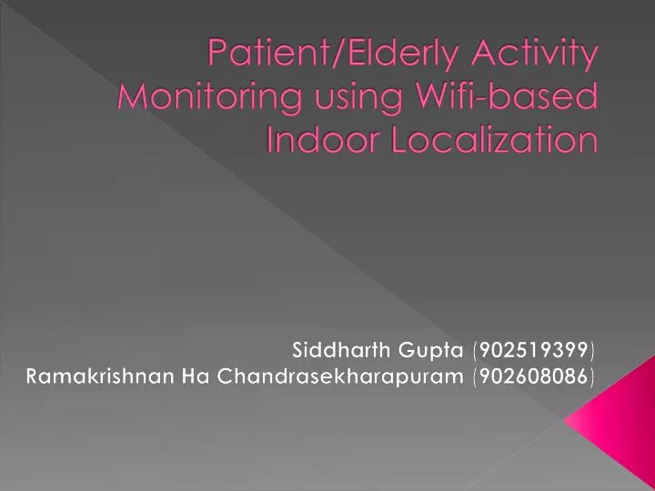 patient elderly activity monitoring using wifi based indoor localization