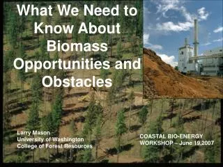 What We Need to Know About Biomass Opportunities and Obstacles