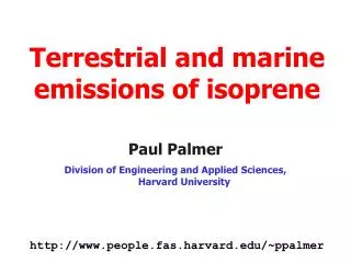 Terrestrial and marine emissions of isoprene
