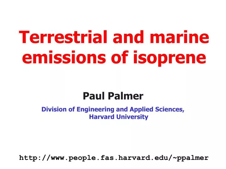 terrestrial and marine emissions of isoprene