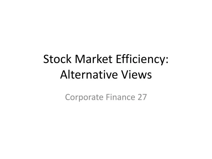 stock market efficiency alternative views