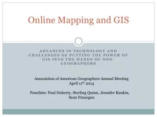 Online Mapping and GIS