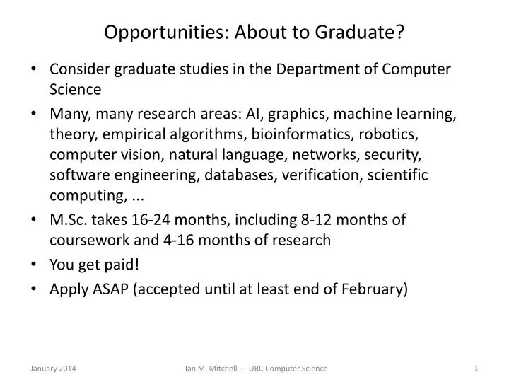 opportunities about to graduate