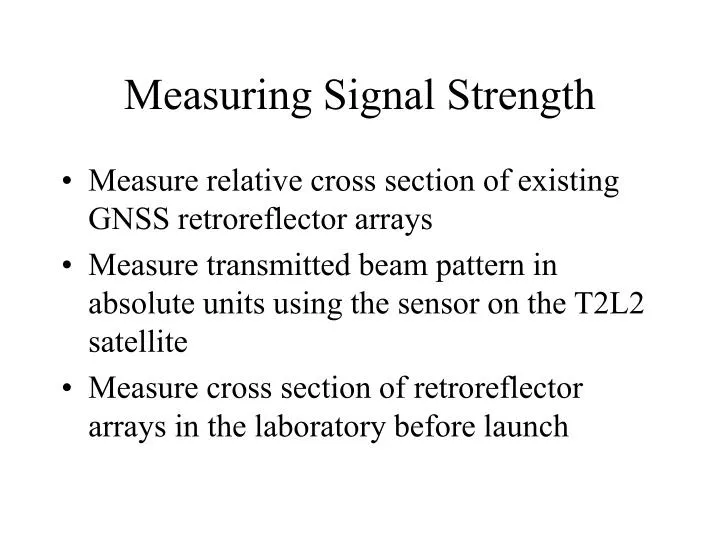 measuring signal strength