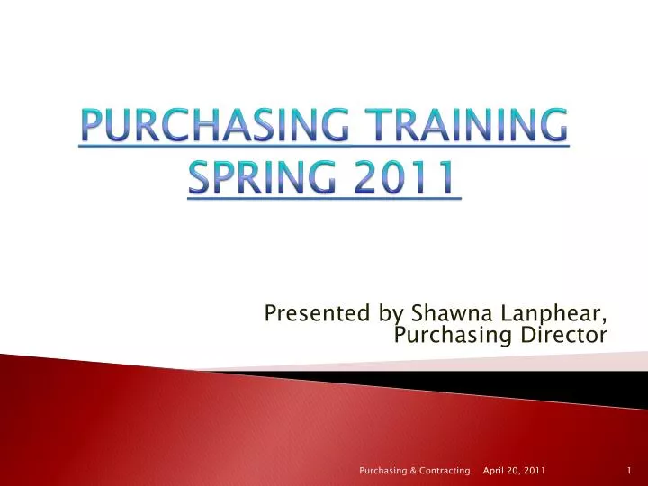 purchasing training spring 2011