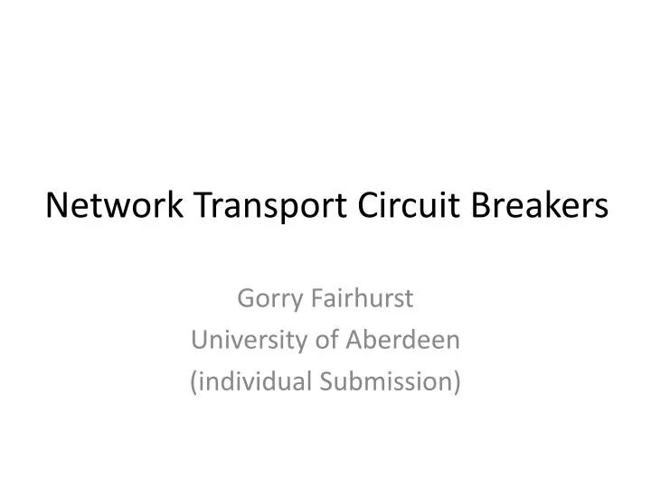 network transport circuit breakers