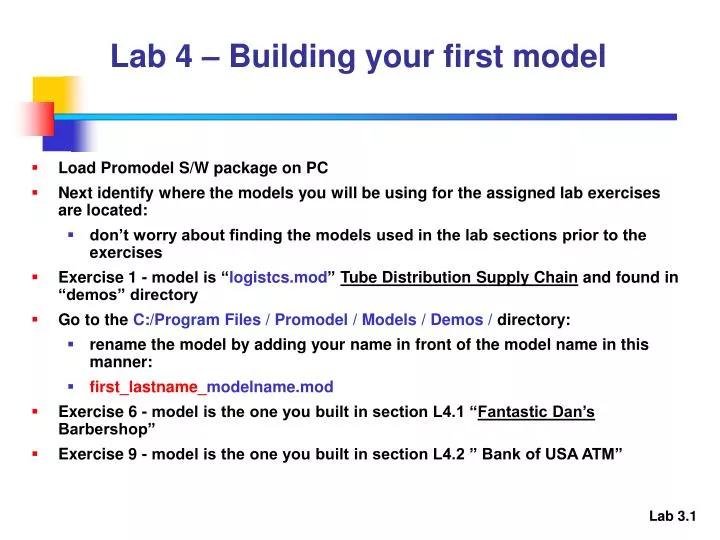 lab 4 building your first model