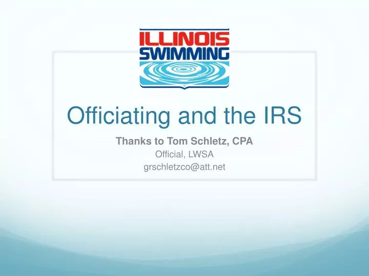 officiating and the irs