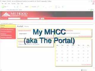 My MHCC (aka The Portal)