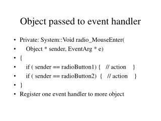 Object passed to event handler