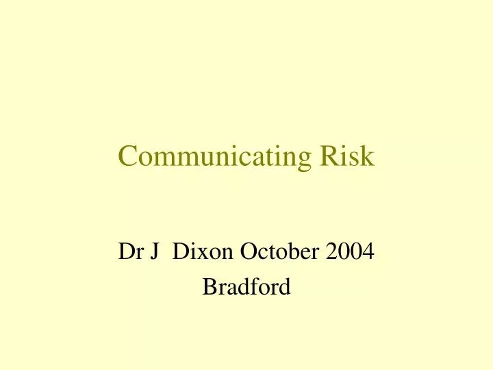 communicating risk