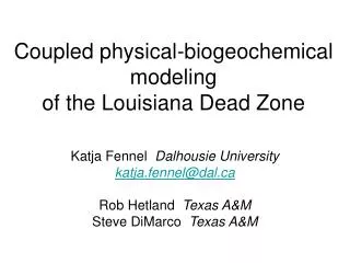 Coupled physical-biogeochemical modeling of the Louisiana Dead Zone