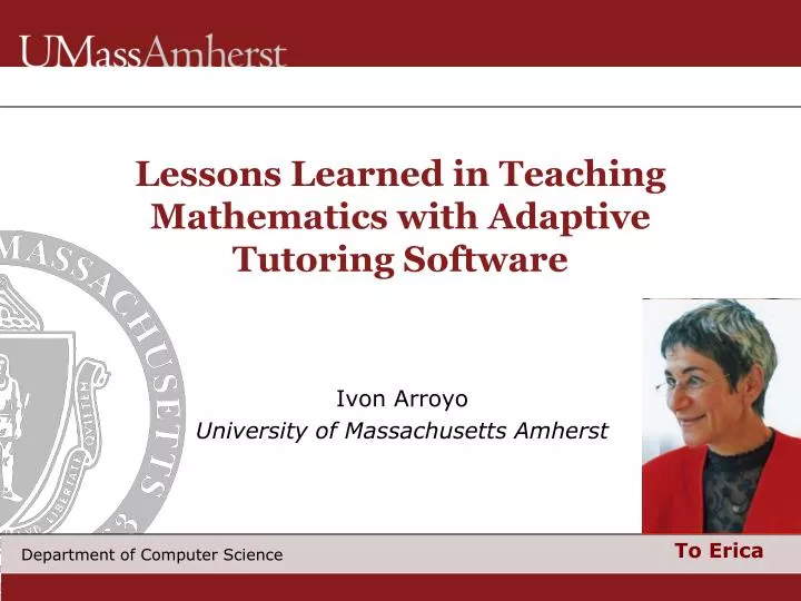 lessons learned in teaching mathematics with adaptive tutoring software