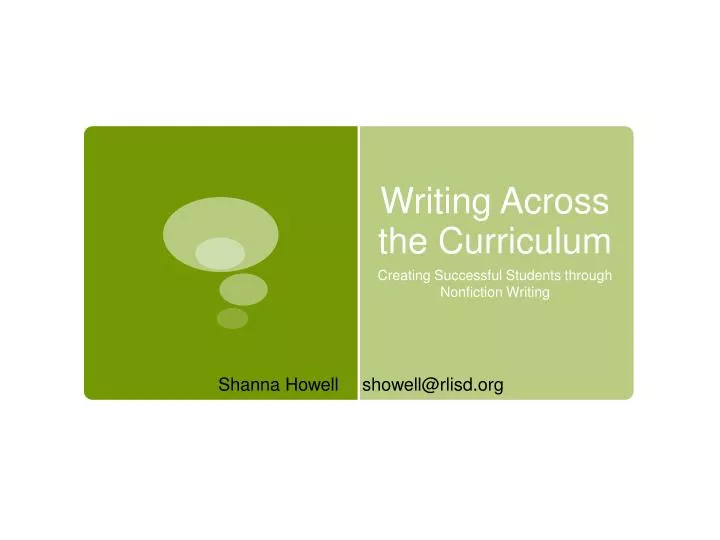 writing across the curriculum