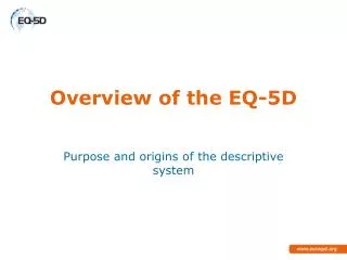 Overview of the EQ-5D