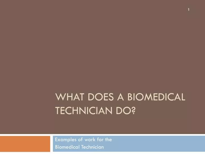 what does a biomedical technician do