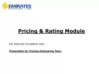 Pricing &amp; Rating Module