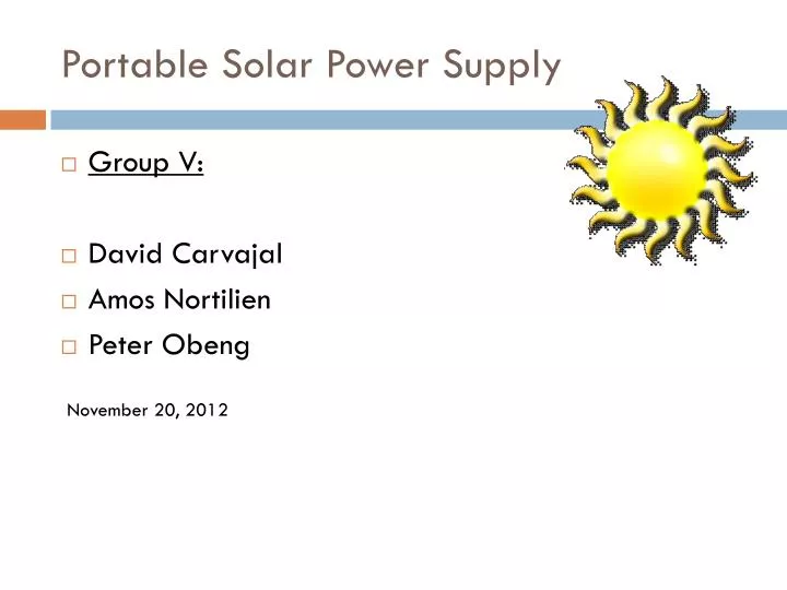 portable solar power supply