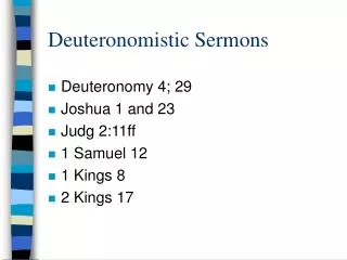 Deuteronomistic Sermons
