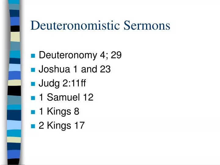 deuteronomistic sermons
