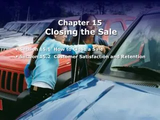 Chapter 15 Closing the Sale