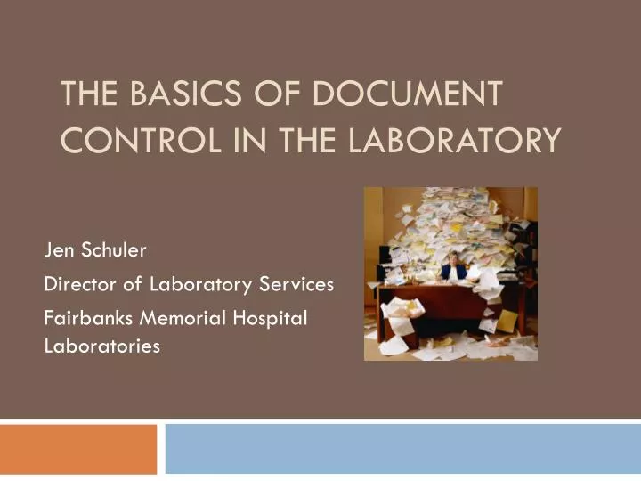 the basics of document control in the laboratory