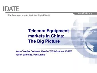 Telecom Equipment markets in China: The Big Picture