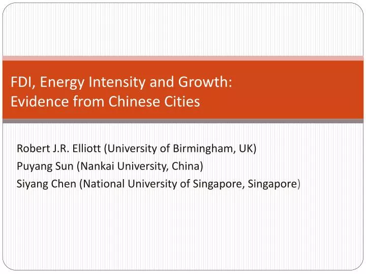 fdi energy intensity and growth evidence from chinese cities