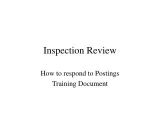 Inspection Review