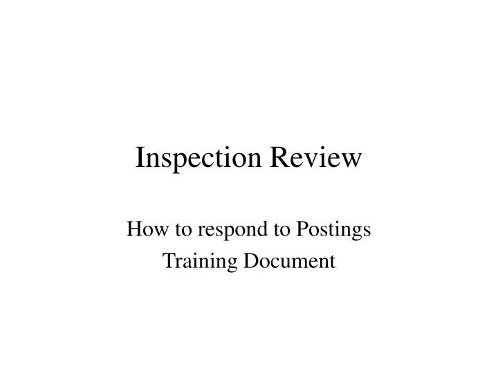 inspection review