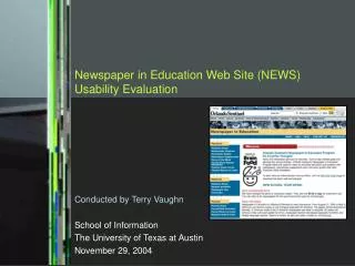 Newspaper in Education Web Site (NEWS) Usability Evaluation