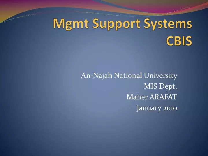 mgmt support systems cbis