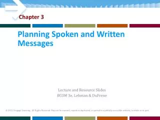 Planning Spoken and Written Messages