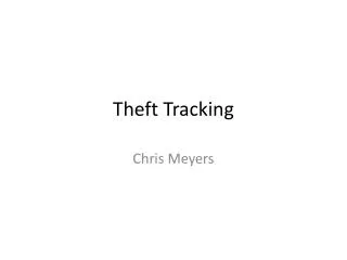 Theft Tracking