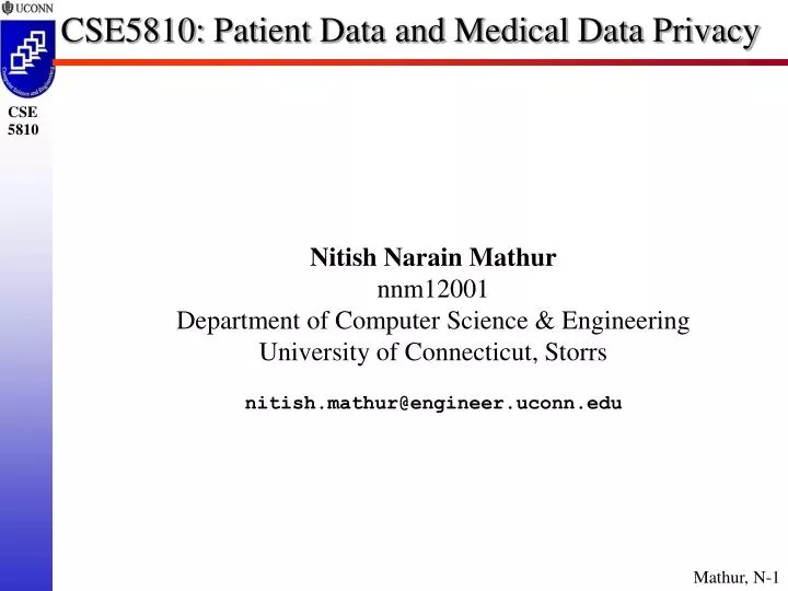 cse5810 patient data and medical data privacy