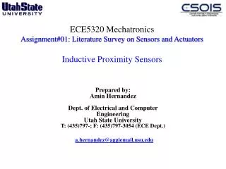 Prepared by: Amin Hernandez Dept. of Electrical and Computer Engineering Utah State University