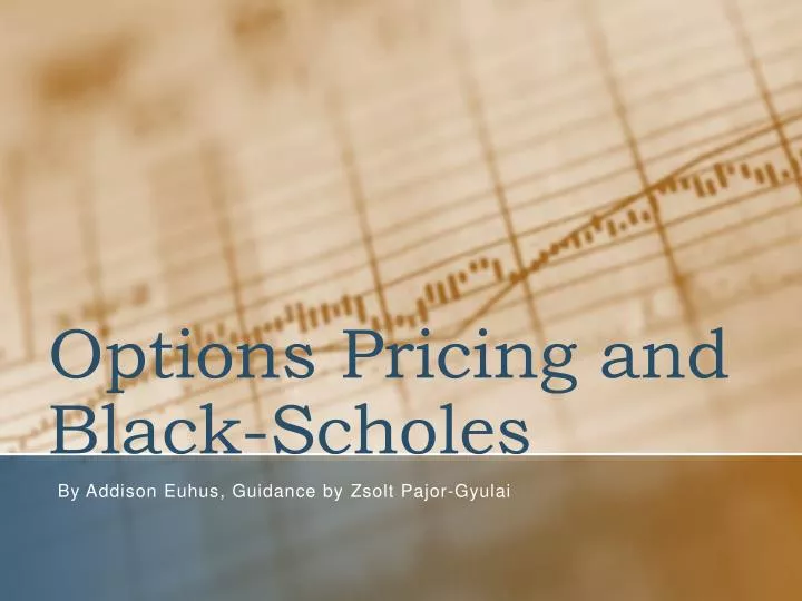 options pricing and black scholes