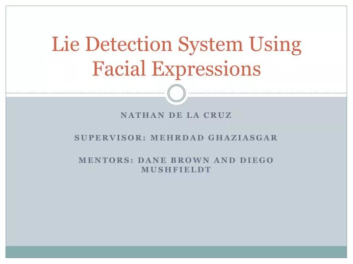 lie detection system using facial expressions