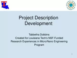 Project Description Development