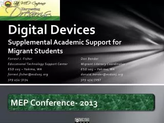 Digital Devices Supplemental Academic Support for Migrant Students