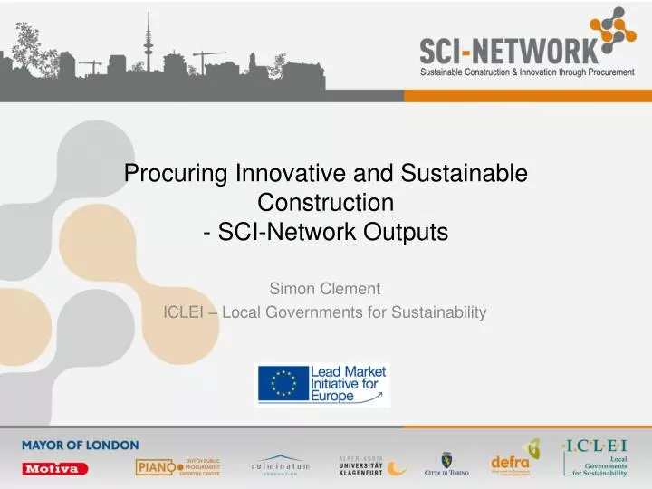procuring innovative and sustainable construction sci network outputs