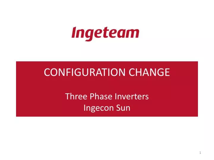 configuration change three phase inverters ingecon sun