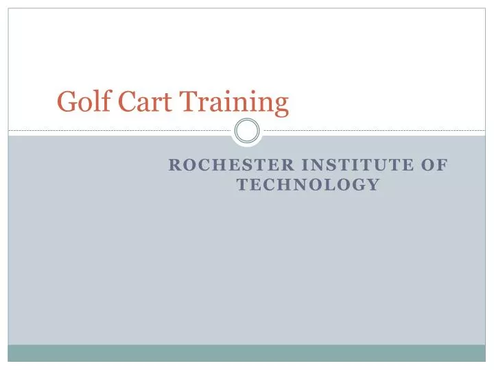 golf cart training