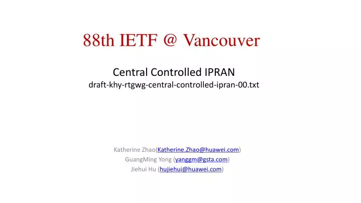 central controlled ipran draft khy rtgwg central controlled ipran 00 txt