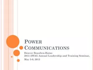 Power Communications