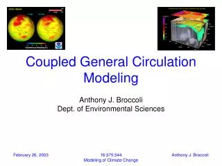 Coupled General Circulation Modeling