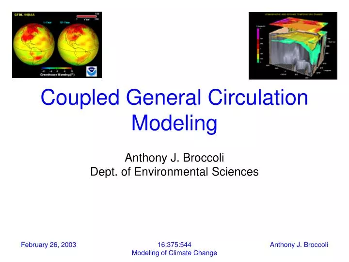 coupled general circulation modeling